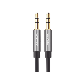 Cable Auxiliar 5 Metros / Conector 3.5mm a 3.5mm / Macho a Macho / Cubierta de TPE / Carcasa de Aluminio / Color Negro