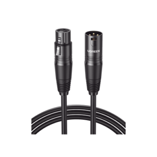 Cable para Micrófono XLR Tipo Canon Macho a Hembra / 10 Metros / Plug & Play / Antiinterferencias / Triple Blindaje / Alta Calidad / Color Negro