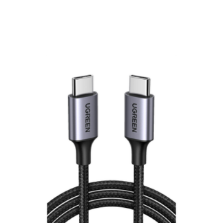 Cable USB-C a USB-C | 2 Metros (6.56 Pies) | Transferencia de Datos de 480 Mbps | Carga Rápida de Hasta 60W | QC 4.0/3.0/2.0 | PD3.0 | FPC | AFC | Protección Integrada | Caja de Aluminio | Nylon Trenzado | Color Negro