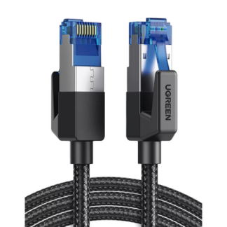 Cable Ethernet Cat8 CLASS F/FTP Redondo con Malla de Nylon 1 Metro (3.28 Pies)