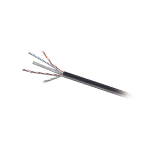 Bobina de Cable UTP de 4 Pares, Para Exterior con Gel, Cat6 (23 AWG), Industrial para Climas Extremos, Enterrado Directo, Color Negro, 305 Metros (1000 Pies)