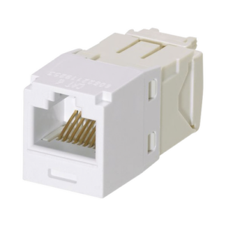 Conector Jack RJ45 Estilo TG, Mini-Com, Categoría 6, de 8 Posiciones y 8 Cables, Color Blanco