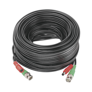 Cable Coaxial (BNC RG59) + Alimentación / SIAMES / 20 Metros (65.62 Pies) / Aleación Cobre + Aluminio CCA / Para Cámaras 4K / Uso Interior y Exterior