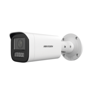 Bala IP 4 Megapíxel / Lente Motorizado 2.8 a 12 mm / Dual Light (50 mts IR + 50 mts Luz Blanca) / ACUSENSE Lite / Microfono Integrado / Exterior IP67 / WDR 120 dB / PoE  / Micro SD / Alarmas I/O