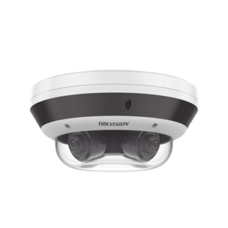 PanoVu Series / Vista Panorámica 360º / 4 Lentes Mot. 2.8 a 12 mm (4 Megapixel por Lente) / 16 Megapixel en Total / WDR 120 dB / DARKFIGHTER / Exterior IP67 / IK10 / PoE+ / 30 mts IR / Micro SD