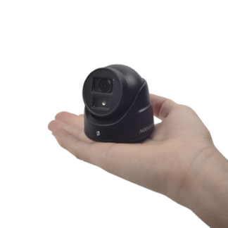 Ultra Mini Turret TURBO 2 Megapixeles (1080p) / Gran Angular / Lente 2.8 mm / 20 mts IR EXIR / Exterior IP67 / 4 Tecnologías (TVI / AHD / CVBS) / dWDR / Color Negro