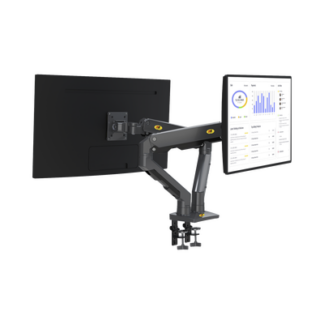 Montaje de Escritorio articulado para 2 monitores de 27-34" / Soporta hasta 16 kg por brazo/ Vesa 75 x 75 / 100 x 100 / Acero / Giro: 360°