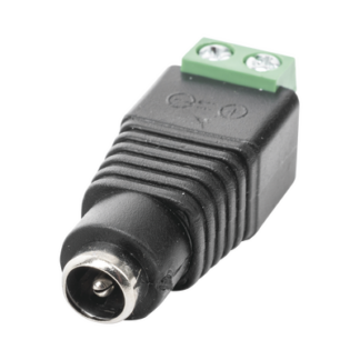 Adaptador Hembra Tipo Jack de 3.5 mm Polarizado de 12 Vcc / Terminales Tipo Tornillo / Polarizado (+/-) / Ideal para Cámaras de Video Vigilancia