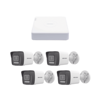 Kit IP 1080p (2 Megapixel) / NVR de 4 Canales con 4 Puertos PoE / 4 Cámaras IP Bala ColorVu Lite y Motion Detection 2.0 / Micrófono Integrado