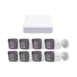Kit IP 1080p (2 Megapixel) / NVR de 8 Canales con 8 Puertos PoE / 8 Cámaras IP Bala ColorVu Lite y Motion Detection 2.0 / Micrófono Integrado