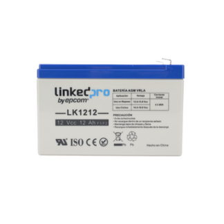 Batería de respaldo 12 V |  12 Ah |  AGM | Especial para Seguridad Electrónica | UPS | Sistemas de Emergencia | Vida útil 5 años | Terminales F1  + Adaptador F2