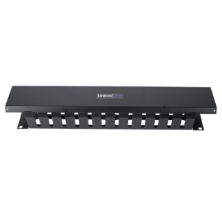 Organizador de Cables Horizontal de 2U para Rack de 19" con Cubierta Metálica