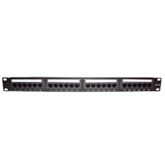 Panel de Parcheo de Impacto (110) UTP de 24 Puertos Cat5e, 19 Pulgadas con Barra para Organizar Cable