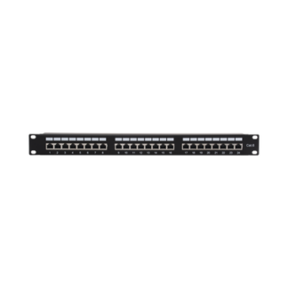 Panel de Parcheo de Impacto (110) Blindado (STP) de 24 Puertos Cat6, 19 Pulgadas