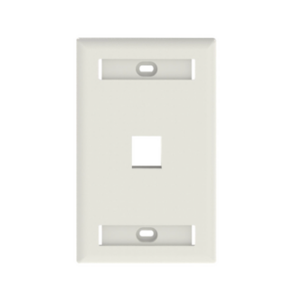 Placa de Pared Vertical, Salida Para 1 Puerto Keystone, Con Espacios Para Etiquetas, Color Blanco