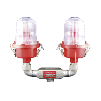 Lámpara de Obstrucción Roja Certificada/ Luz Fija Tipo L-810 Doble LED/ 120 - 240 Vca/ Luz Infraroja