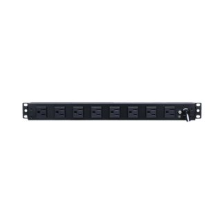 PDU Básico Para Distribución de Energía, Con 8 Tomas NEMA 5-15R Traseras y 2 Tomas 5-15R Frontales, 1UR, 15 Amp, 120 Vca