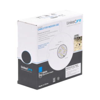 Bobina de Cable de 100 Metros (328.08 Pies), Cat5e, 24 AWG, Color Gris, UL, para Aplicaciones en Videovigilancia, Redes de Datos. Uso Interior