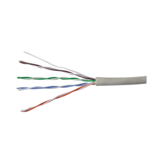 Bobina de Cable UTP 305 Metros (1000 Pies) de Cobre, PanNet, Gris, Categoría 5e (24 AWG), PVC (CM), de 4 Pares
