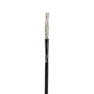 Bobina de Cable UTP de 4 Pares, Con Aislamiento de Fluoropolímero, Cat6A (23 AWG), Uso Interior/Exterior Para Entorno Ambiental de Altas Temperaturas (Hasta 125°C), CMP (Plenum), Color Negro, 305 Metros (1000 Pies)