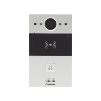 Videoportero de 1 Botón / Lector de Tarjetas MIFARE y PROX EM / Notificación a APP / 100% en la Nube / Notificación por Llamada Telefónica / SIP / ONVIF / IP65 / Cámara 2MP / Panel de Aluminio / Control de 2 Puertas
