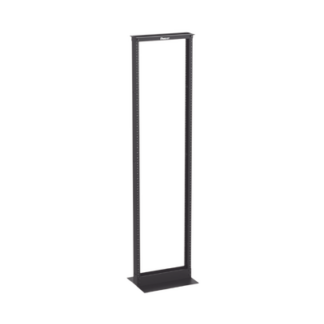 Rack de Dos Postes Estándar de 19 in, Rieles Numerados y Roscados #12-24, Fabricado en Aluminio, 45 Unidades de Rack, Color Negro