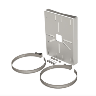 Montaje universal galvanizado para instalación de cámaras en poste 2" a 5" color gris galvanizado