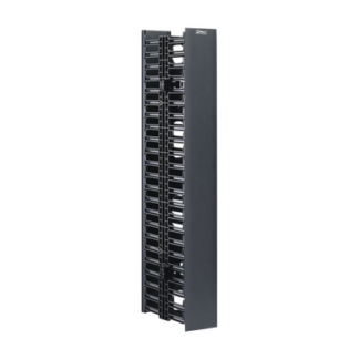 Organizador Vertical NetRunner, Doble (Frontal y Posterior), Para Rack Abierto de 45 Unidades, 4.9in de Ancho, Color Negro