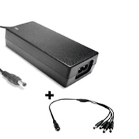 FUENTE DE PODER SAXXON/ PAQUETE DE FUENTE DE PODER REGULADA DE 12 VCC 4.1 AMPERES + DIVISOR PARA 4 CAMARAS/ COLOR NEGRO/ PARA USOS MULTIPLES: SISTEMAS DE CCTV, ACCESO, ETC/ CERTIFICACION UL/