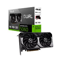 TARJETA DE VIDEO ASUS NVIDIA RTX5060 /PCIE X16 5.0 /8GB GDDR7 /HDMI /3X DP /ESTANDAR /GAMA MEDIA