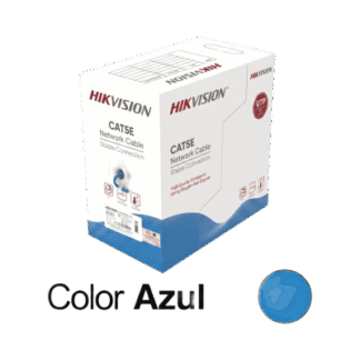 Bobina de Cable UTP 305 Metros (1000 Pies) / Cat5E (24 AWG) / Color Azul / PVC (CM) / Uso en Interior / 100% Cobre / Aplicaciones de CCTV y Redes de Datos