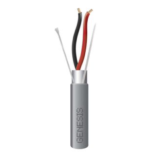 Bobina de 305 Metros (1000 Pies) / Cable 2 x 18 AWG / Color Gris / Blindado / Riser / Aplicaciones de Audio Control de Acceso y Automatización