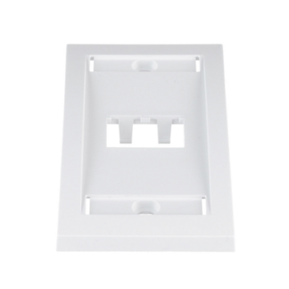 Placa de Pared Vertical Ejecutiva, Salida Para 2 Puertos Mini-Com, Con Espacios Para Etiquetas, Color Blanco