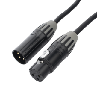 Cable XLR | 3 polos | Conector Hembra-Macho | Serie M | Carcasa Negra | Contactos Dorados | Ideal para Microfonía | Longitud 5m