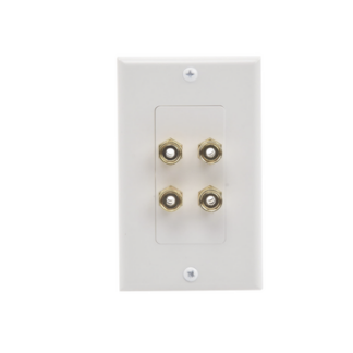Placa de Pared | Postes de Unión Tipo Banana | Conexión para 2 Altavoces | Fácil Instalación | Conectores Chapados en Oro
