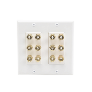 Placa de Pared | Postes de Unión Tipo Banana | Conexión para 6 Altavoces | Fácil Instalación | Conectores Chapados en Oro