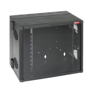 Gabinete AccessPlus de 12 UR Montaje en Pared de 19in, Rieles Numerados y Roscados #10-32, Puerta con Ventana de Seguridad, 700 mm de Ancho, 637 mm de Profundidad, Color Negro