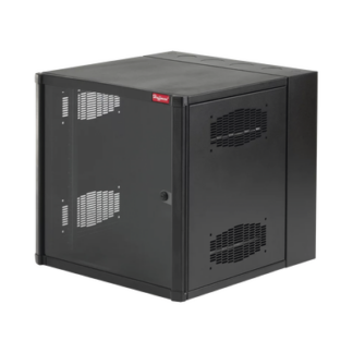 Gabinete AccessPlus de 19 UR Montaje en Pared de 19in, Rieles Numerados y Roscados #10-32, Puerta con Ventana de Seguridad, 600 mm de Ancho, 637 mm de Profundidad, Color Negro