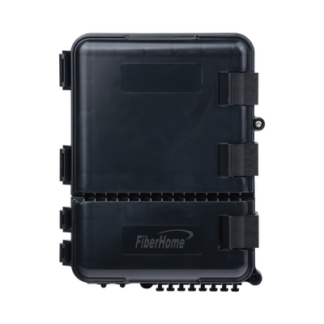 Caja de Distribución de Fibra Óptica para 24 Empalmes, con 8 Acopladores SC/APC Simplex, Exterior IP55, Color Negro