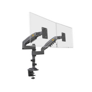 Montaje de Escritorio articulado para 2 monitores de 17 a 27" /  Soporta hasta 9kg por monitor / Vesa 75 x 75 / 100 x 100 / Acero / Rotación: 360°