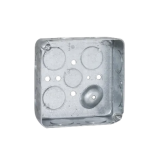 Caja Cuadrada 4 x 4"/Profundidad 1- 1/2"/ 11 Entradas de 3/4" y 1 de 1/2".