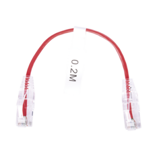 Cable de Parcheo Slim UTP Cat6 - 20 cm (7.87 Pulgadas) Rojo Diámetro Reducido (28 AWG)