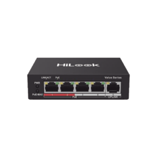 Switch PoE+ / 4 Puertos 10/100 Mbps PoE+ (af / at) / 1 Puerto 10/100 Mbps Uplink / Modo Extendido hasta 250 Metros / 35 Watts