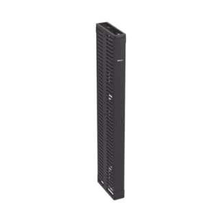 Organizador Vertical PatchRunner™, Doble (Frontal y Posterior), Para Rack Abierto de 45 Unidades, 6in de Ancho, Color Negro