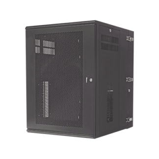 Gabinete PanZone de Montaje en Pared, de 19in, Puerta Ventilada, 18 UR, 762mm de Profundidad, Color Negro