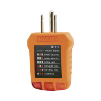 Probador de Tomacorrientes Estándar, con Secuencia de Luces para Indicar un Cableado Correcto/Incorrecto.