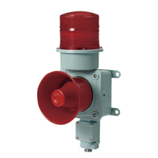 Combinación de baliza LED color roja con sirena electrónica para aplicaciones de la industria pesada máx.120 dB a 24 VCD