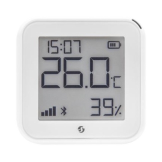 Pantalla Sensor de temperatura y humedad, inteligente e inalámbrico, integrable a la App de Shelly.