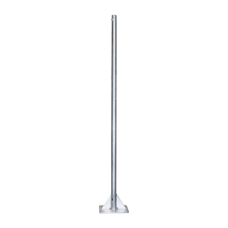 Mástil de 2 metros de 2" Diámetro, con Opresor, Base Soldada . Galvanizado por Inmersión en Caliente.