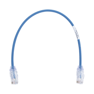 Cable de Parcheo TX6, UTP Cat6, Diámetro Reducido (28AWG), Color Azul, 0.3 Metros (1 Pie)